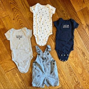 Nautical Onesie and Overall Set, 9 month